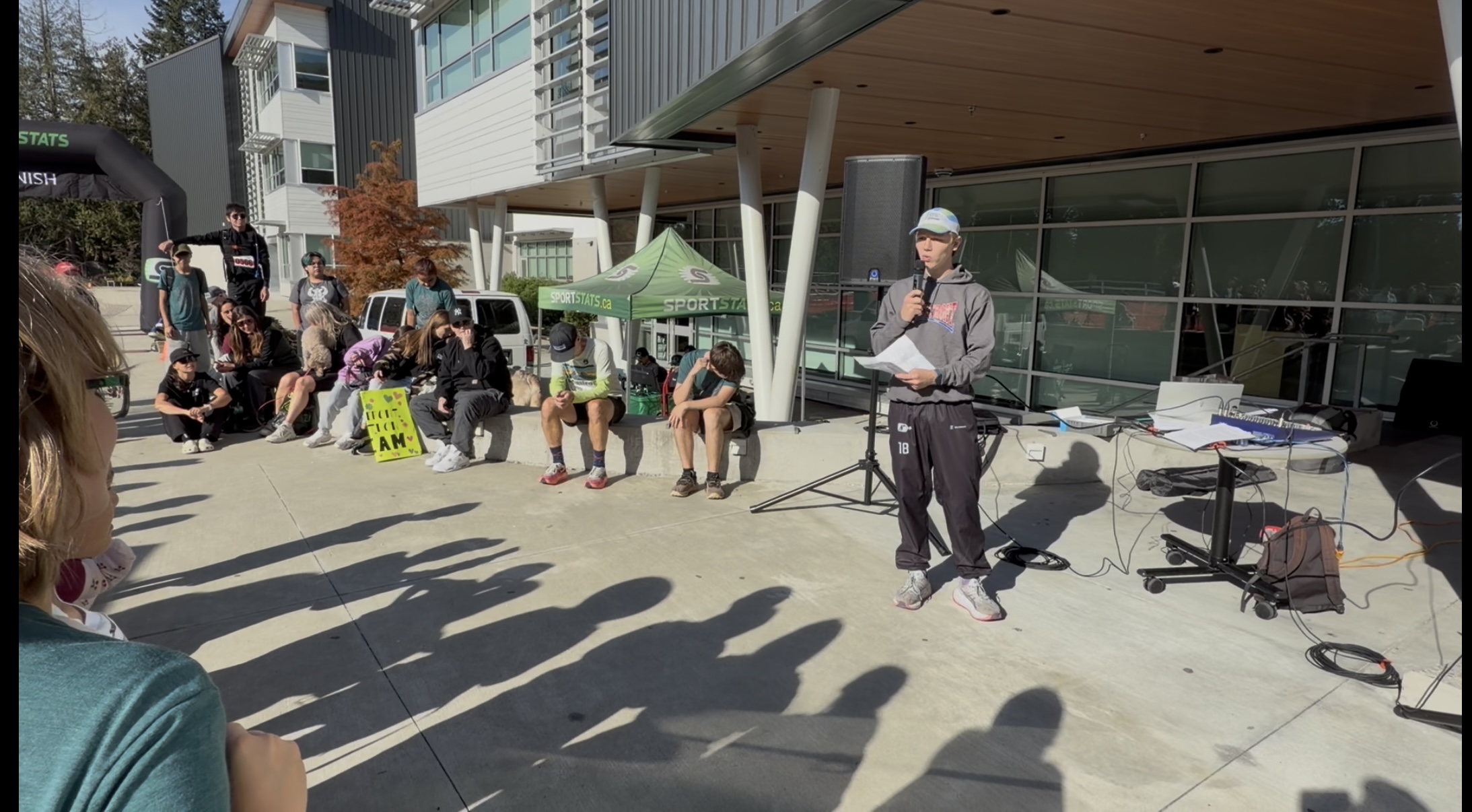 Wilkinson speaking about Streetfront’s impact on his life at the SHLF Run